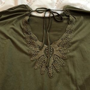 Army Green Lacey Tunic Shirt